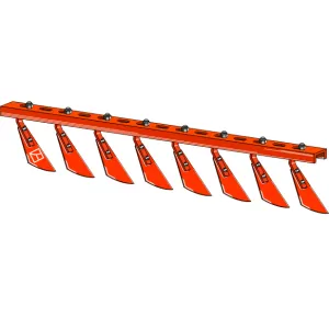 Schraperbalk met 8 schrapers - links