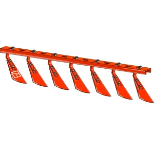 Schraperbalk met 9 schrapers - links